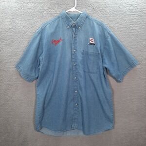 Vintage Competitors View Shirt Adult Large Blue Chambray Dale Earnhardt 90s Y2K